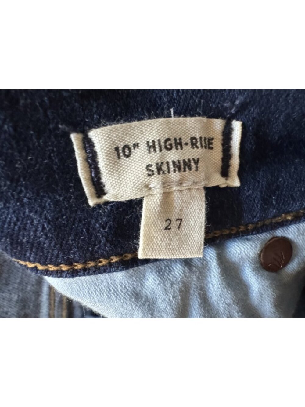 Madewell Women 10" High Rise Skinny Jeans Blue Size 27 new - Picture 6 of 8